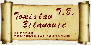 Tomislav Bilanović vizit kartica